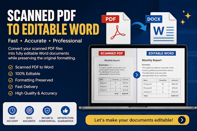 convert scanned PDF to editable word accurately