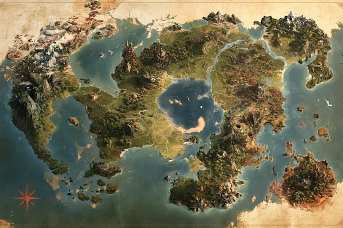 illustrate medieval fantasy and sci fi maps