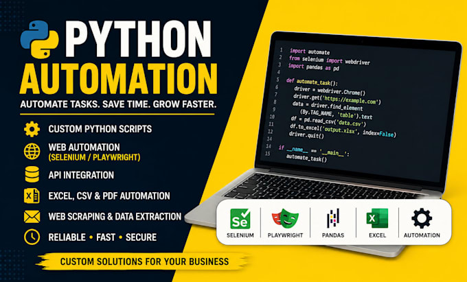 create custom python automation scripts, bots, API integration and automation
