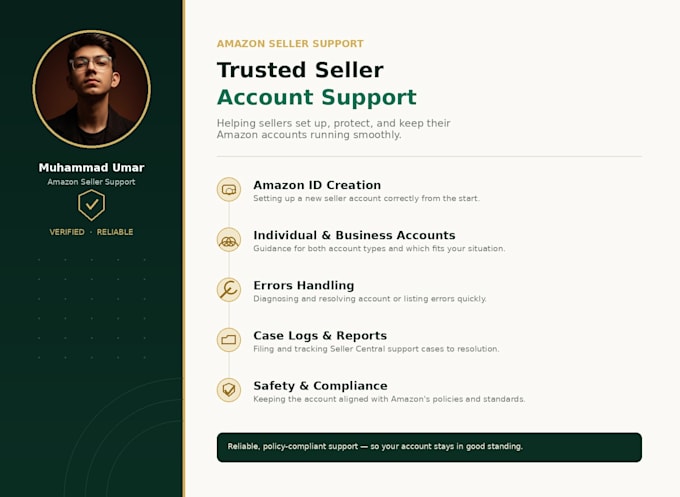 be your trusted amazon seller central supporter account creation