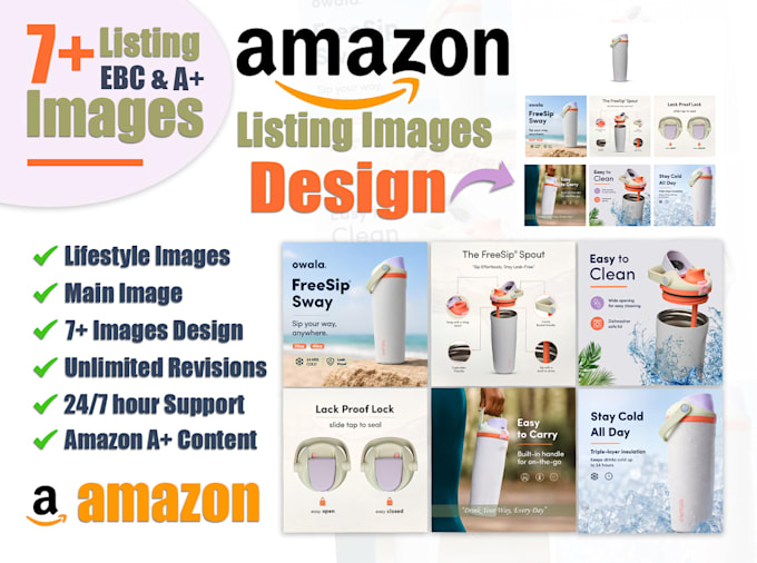 create amazon listing images, a plus content and eb design