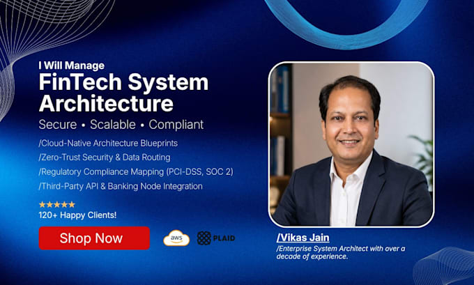 manage fintech system architecture, AWS, plaid integration, docker