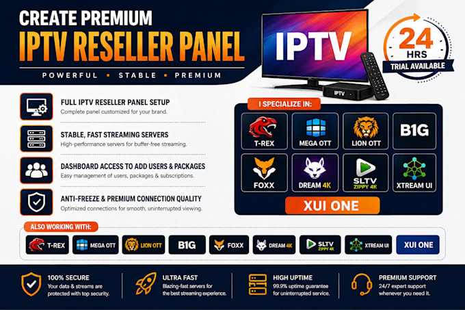 activate reseller admin panel, server configure for strong8k, megaott, sltv,trex