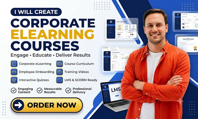 create engaging corporate elearning course onboarding training video lms content