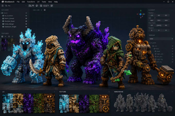 create custom minecraft blockbench models mobs items and entities