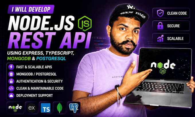 develop node js rest API backend using express typescript mongodb postgre