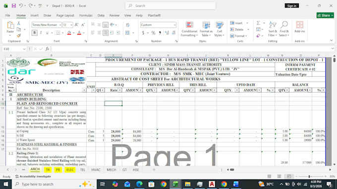 do construction quantity takeoff, boq and cost estimation