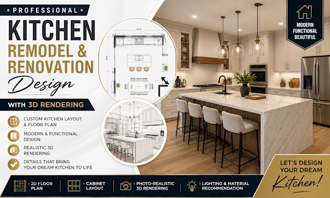 design your kitchen remodel renovation with 3d rendering
