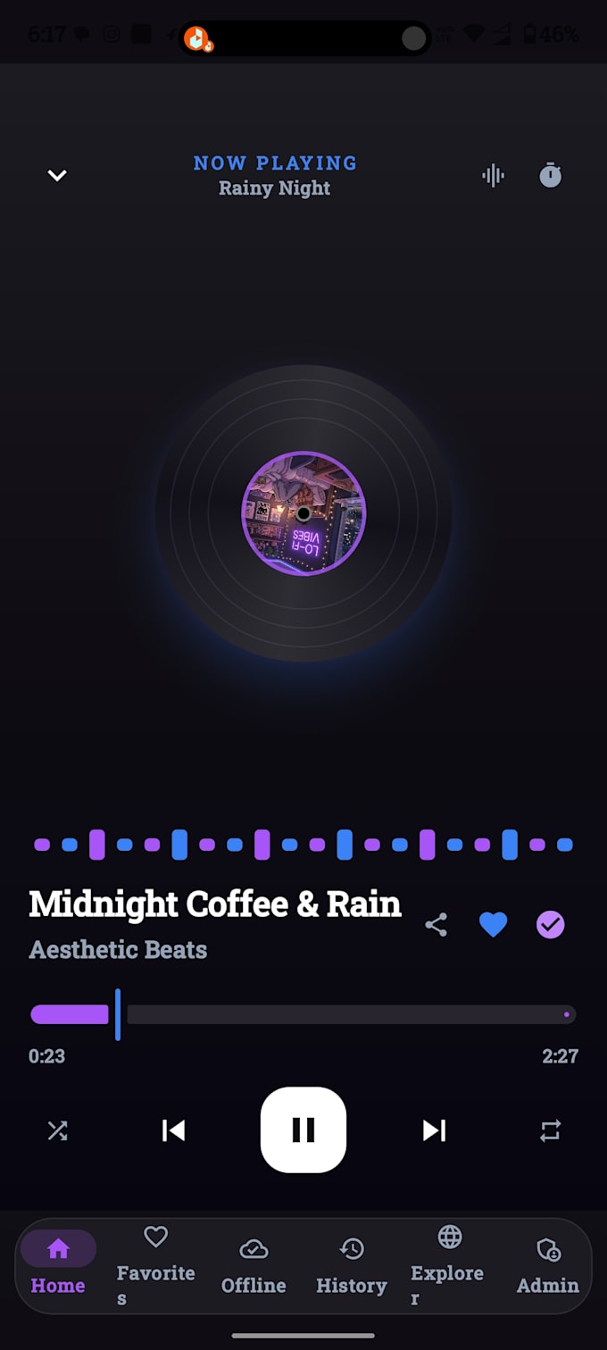 develop a custom lofi music app for android