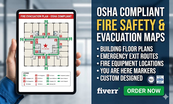 create osha compliant fire safety and evacuation maps for your building
