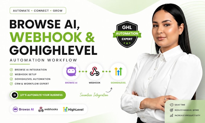 integrate browse ai, webhook and gohighlevel automation workflow