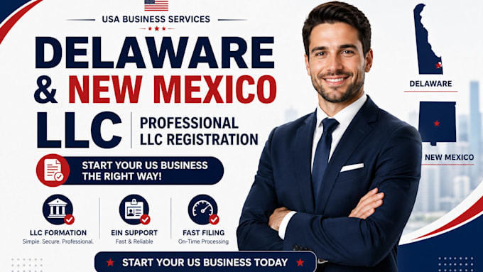 register your delaware or new mexico llc with ein support