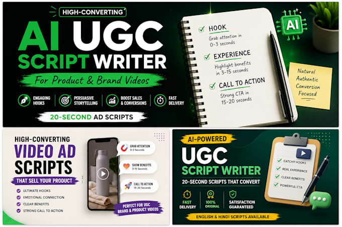 write ai ugc product video scripts
