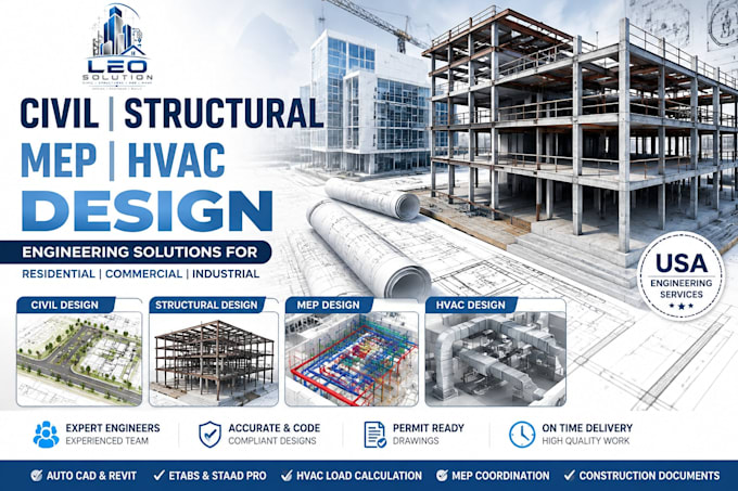 design civil, structural engineering plans and construction drawings