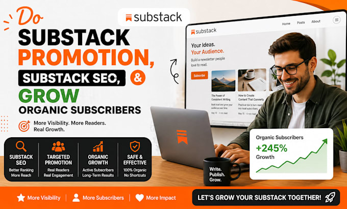do substack promotion, substack article, and grow organic subscribers