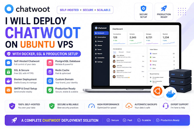 deploy chatwoot on ubuntu vps with docker SSL and production setup