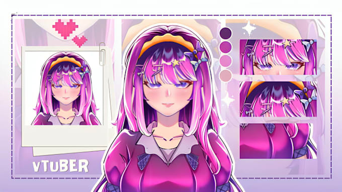 design live2d vtuber avatar vroid model chibi anthro, furry and vrchat rigging