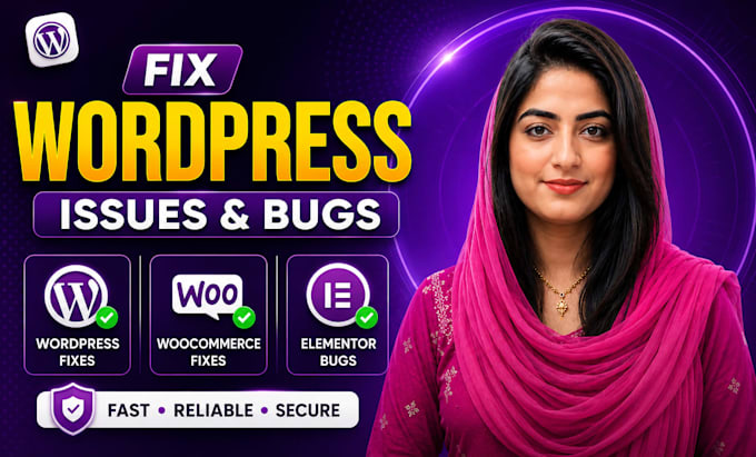 fix wordpress issues, errors, woocommerce fixes, and elementor bugs