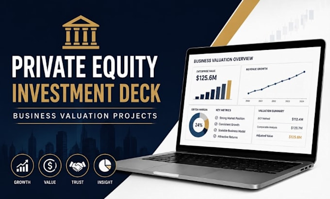 design private equity investment deck for business valuation projects