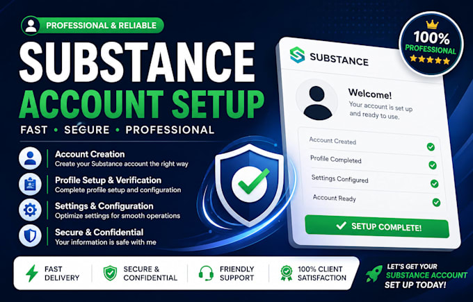 setup your substance account professionally and verify your profile