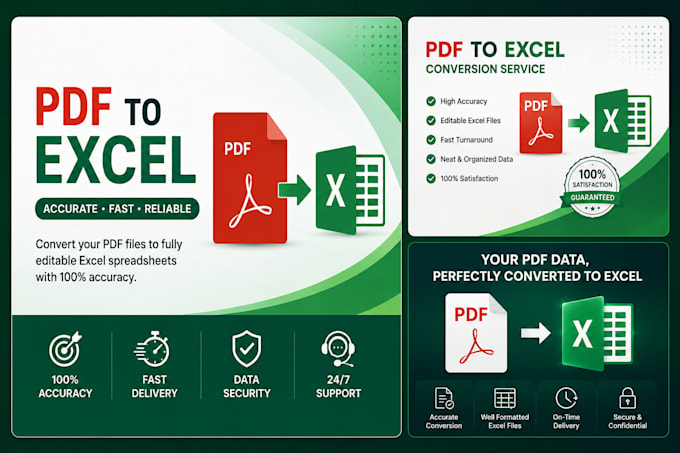 do PDF to excel conversion and data entry