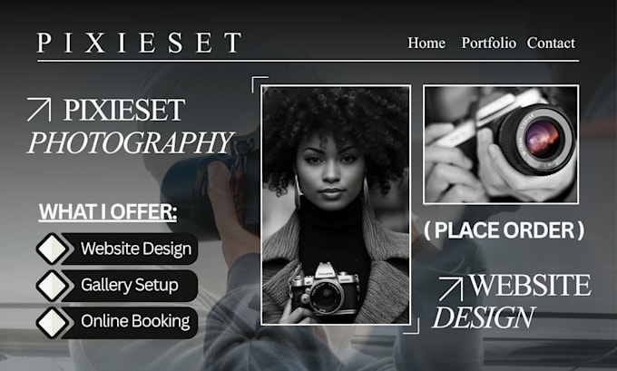 design or redesign pixieset website for photographers with client gallery