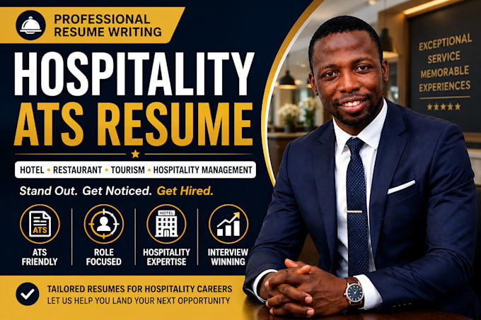 write an ats optimized hospitality, hotel, chef, bartender, cook, server resume