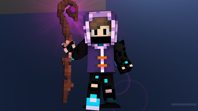 create custom 3d minecraft blockbench model with textures and animation