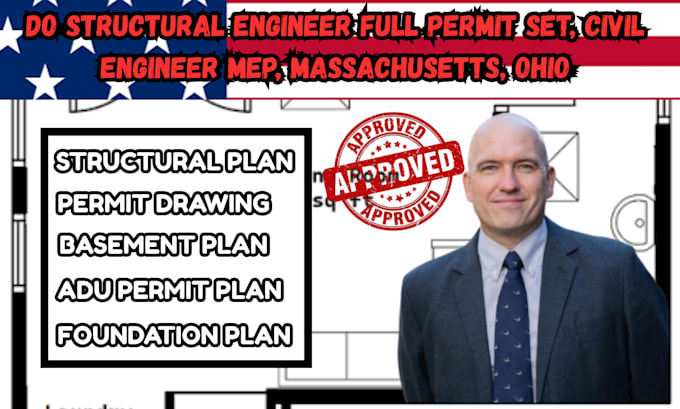 do structural engineer full permit set, civil engineer mep, massachusetts, ohio