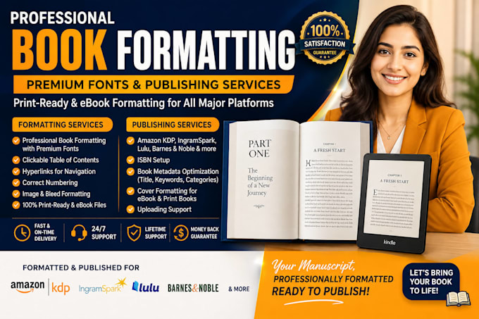 do book formatting, book layout design publishing, paper back