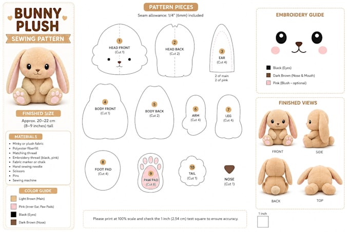 create custom plush, sewing pattern, stuffed animal and toy design