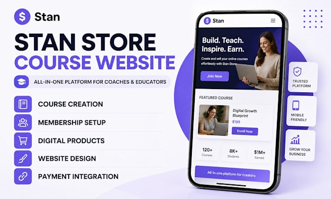 build stan store online course website for coaches stan store educators website