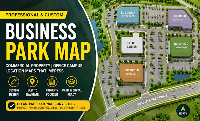 create business park map commercial property map office campus map location map