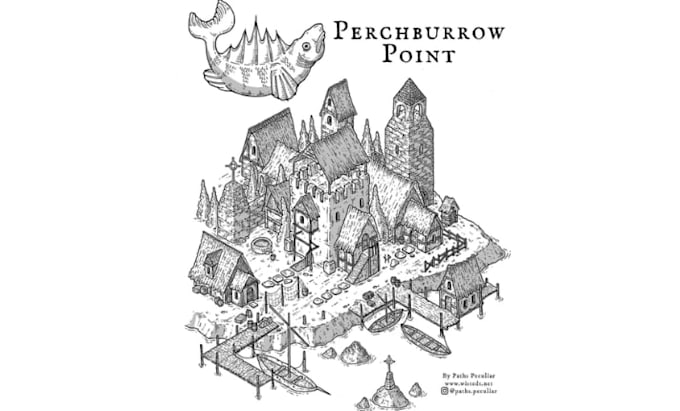 hand draw a fantasy city map for your book