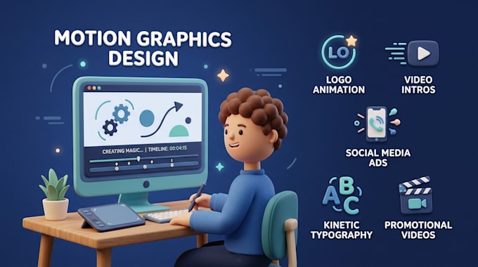create a 2d logo animation or motion graphics design