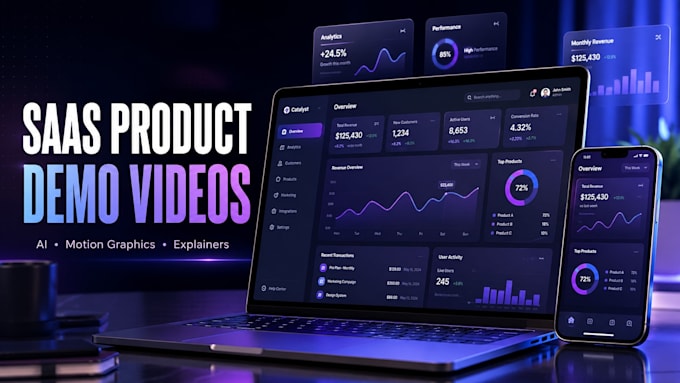 create saas explainer video, saas product demo video, motion graphics app promo