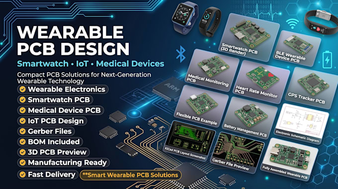 design wearable electronics pcb for smartwatch iot and medical devices
