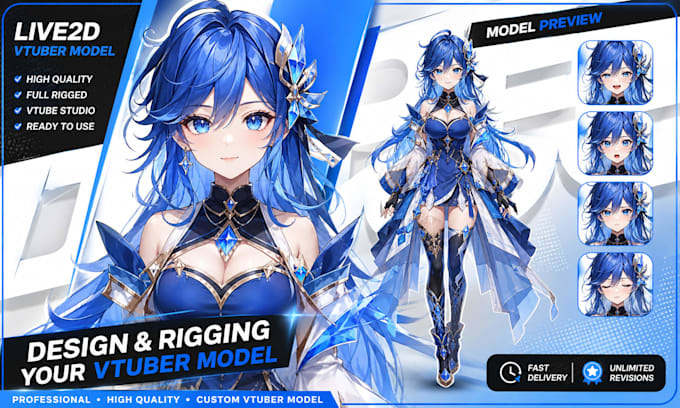 create 3d furry character model for vtuber anime 3d rigging or vroid model