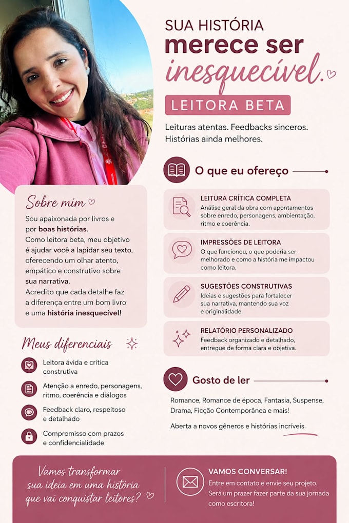 sou leitor beta e corretor de livros e artigos