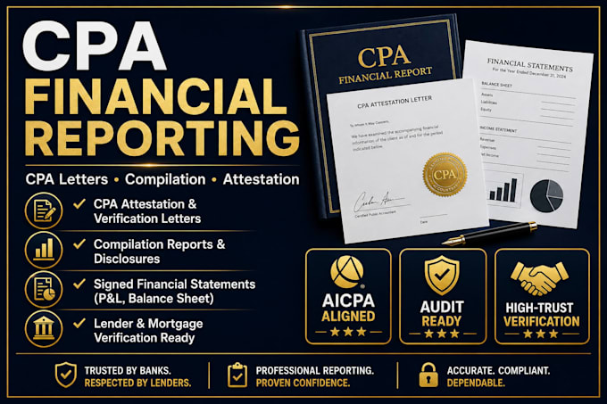 prepare CPA letter, attestation, compilation, and audit financial statements
