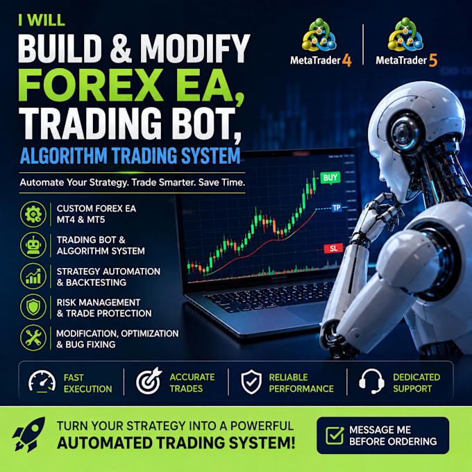 develop algorithmic trading bot, forex ea, trade copier