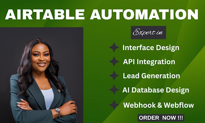 build airtable database, airtable CRM, airtable automation, zapier and make