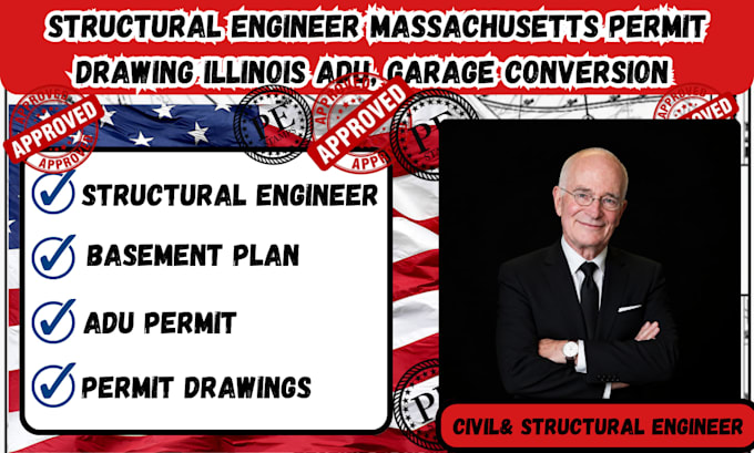 structural engineer massachusetts permit drawing illinois adu, garage conversion