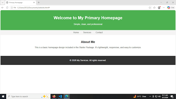 design your website homepage and retype documents