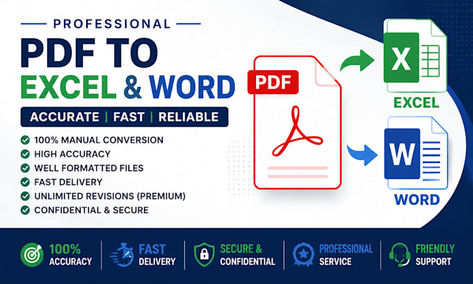 convert PDF to excel or word manually