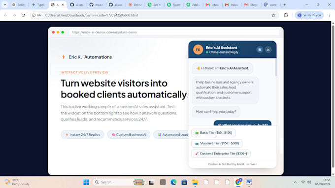 build custom ai sales chatbot that captures leads