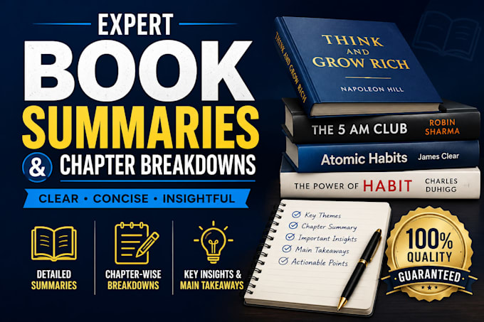 write concise book summaries and chapter breakdowns