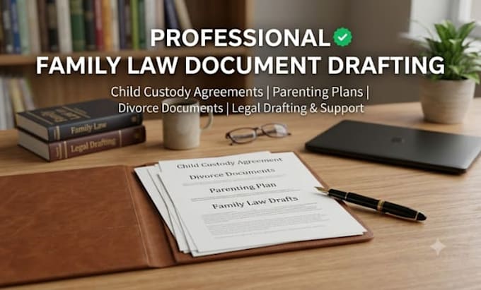 draft family law documents, child custody and divorce agreements