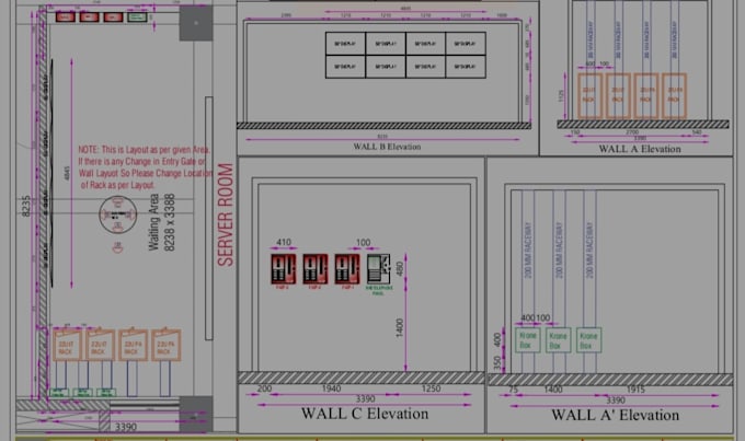 create front, side and rear elevation drawings