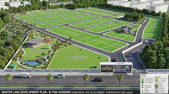 create land subdivision plans, site development plans and master plan layout